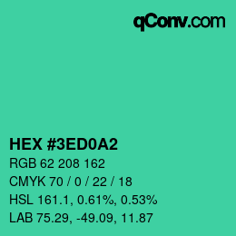 カラーコード: HEX #3ED0A2 | qconv.com