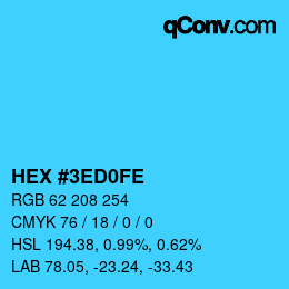 Color code: HEX #3ED0FE | qconv.com