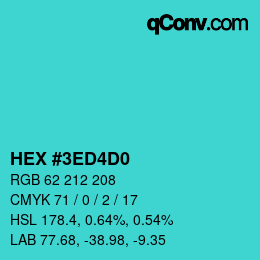 カラーコード: HEX #3ED4D0 | qconv.com