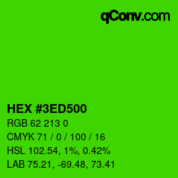 Color code: HEX #3ED500 | qconv.com