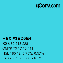 Color code: HEX #3ED5E4 | qconv.com