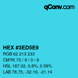 カラーコード: HEX #3ED5E9 | qconv.com
