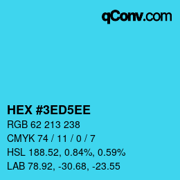 Color code: HEX #3ED5EE | qconv.com