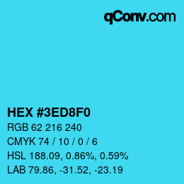 カラーコード: HEX #3ED8F0 | qconv.com