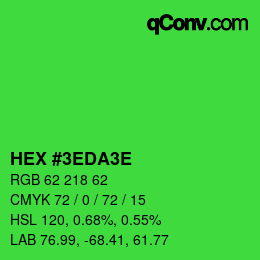 Color code: HEX #3EDA3E | qconv.com