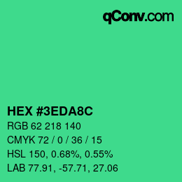 Color code: HEX #3EDA8C | qconv.com