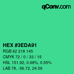 Color code: HEX #3EDA91 | qconv.com