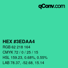 カラーコード: HEX #3EDAA4 | qconv.com