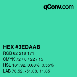 カラーコード: HEX #3EDAAB | qconv.com
