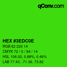 Color code: HEX #3EDC0E | qconv.com