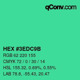 Color code: HEX #3EDC9B | qconv.com
