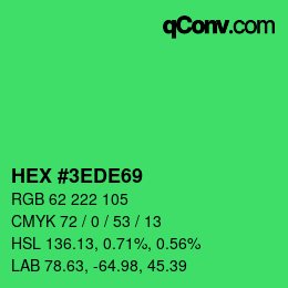 Color code: HEX #3EDE69 | qconv.com
