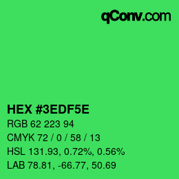 Color code: HEX #3EDF5E | qconv.com