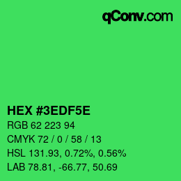 カラーコード: HEX #3EDF5E | qconv.com