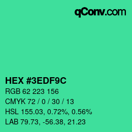 Color code: HEX #3EDF9C | qconv.com