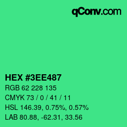 Farbcode: HEX #3EE487 | qconv.com