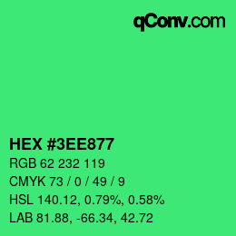Color code: HEX #3EE877 | qconv.com