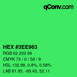 Color code: HEX #3EE963 | qconv.com