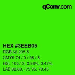 Color code: HEX #3EEB05 | qconv.com