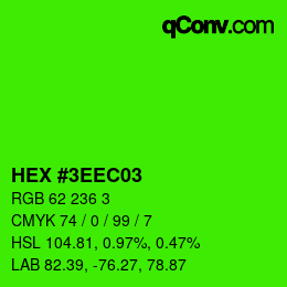 Color code: HEX #3EEC03 | qconv.com