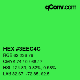 Color code: HEX #3EEC4C | qconv.com