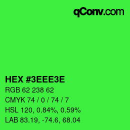 カラーコード: HEX #3EEE3E | qconv.com