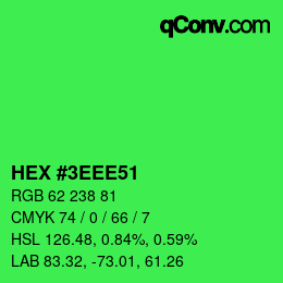 Color code: HEX #3EEE51 | qconv.com
