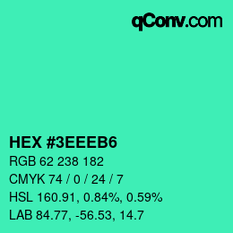 カラーコード: HEX #3EEEB6 | qconv.com