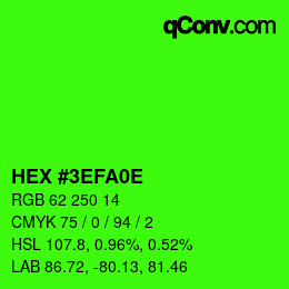 カラーコード: HEX #3EFA0E | qconv.com
