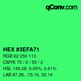Color code: HEX #3EFA71 | qconv.com