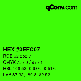 Color code: HEX #3EFC07 | qconv.com
