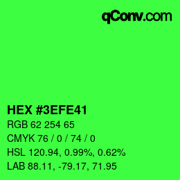 Color code: HEX #3EFE41 | qconv.com