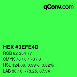 カラーコード: HEX #3EFE4D | qconv.com