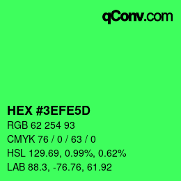Color code: HEX #3EFE5D | qconv.com