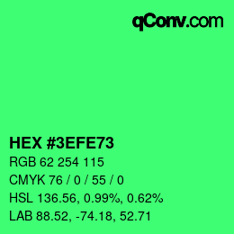 Color code: HEX #3EFE73 | qconv.com