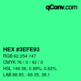 Color code: HEX #3EFE93 | qconv.com