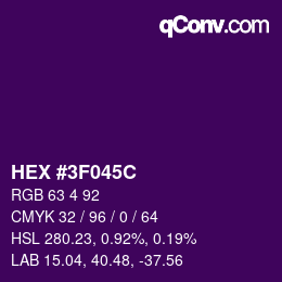 Color code: HEX #3F045C | qconv.com