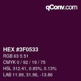 Farbcode: HEX #3F0533 | qconv.com