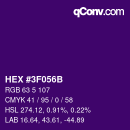 Color code: HEX #3F056B | qconv.com