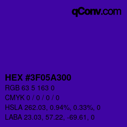 Color code: HEX #3F05A300 | qconv.com