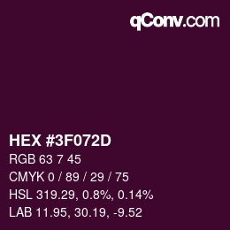 Color code: HEX #3F072D | qconv.com