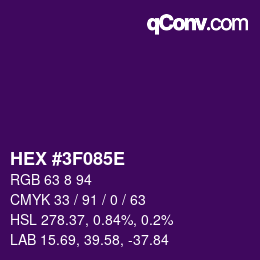 Código de color: HEX #3F085E | qconv.com