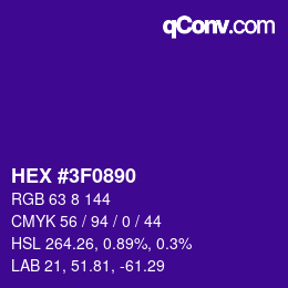 Color code: HEX #3F0890 | qconv.com