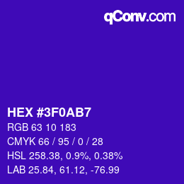 Color code: HEX #3F0AB7 | qconv.com