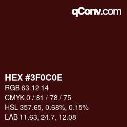 Color code: HEX #3F0C0E | qconv.com