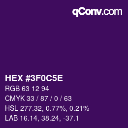 Color code: HEX #3F0C5E | qconv.com