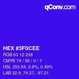 Color code: HEX #3F0CEE | qconv.com