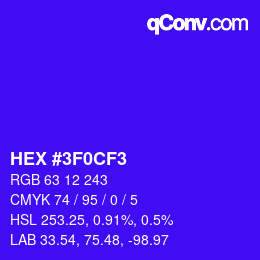Color code: HEX #3F0CF3 | qconv.com