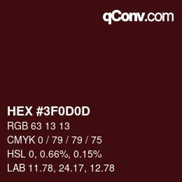 Color code: HEX #3F0D0D | qconv.com