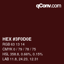 Color code: HEX #3F0D0E | qconv.com
